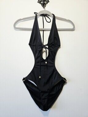 Victoria's Secret Monokini Size S One Piece Swimsuit Black EUC